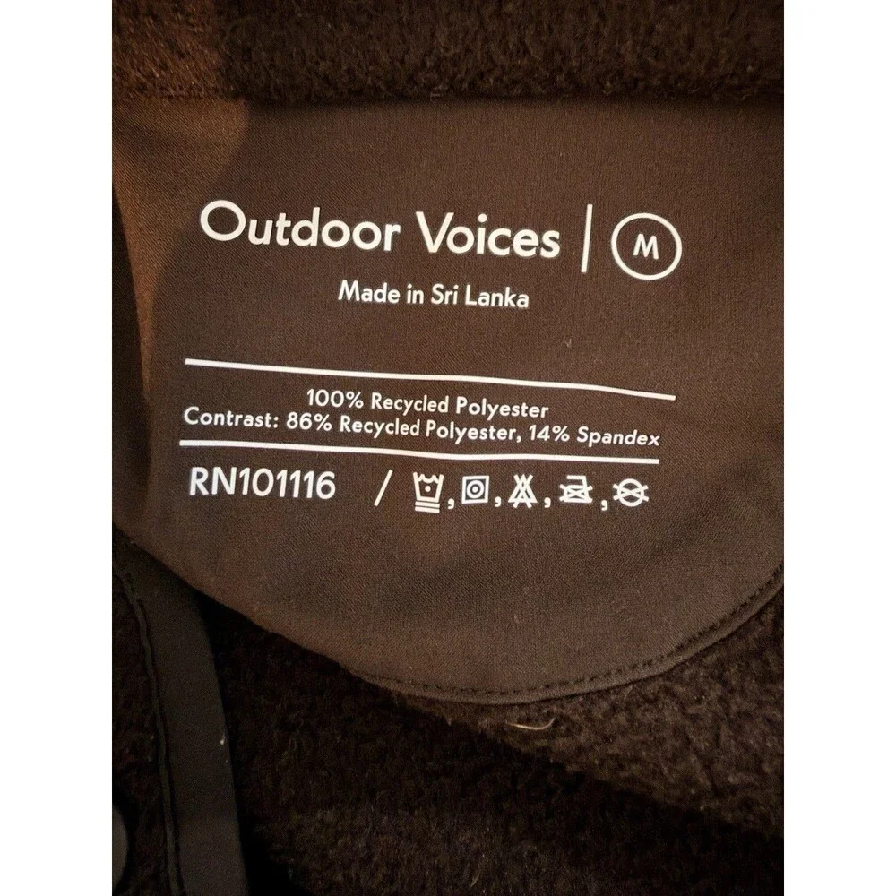 Outdoor Voices RecFleece Snap Fleece Jacket Womens Medium Brown Snap Front